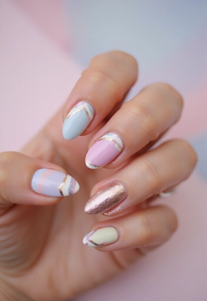 37 Bridal Shower Nail Ideas That Are Festive & Fun - 23. Artistic Stripes