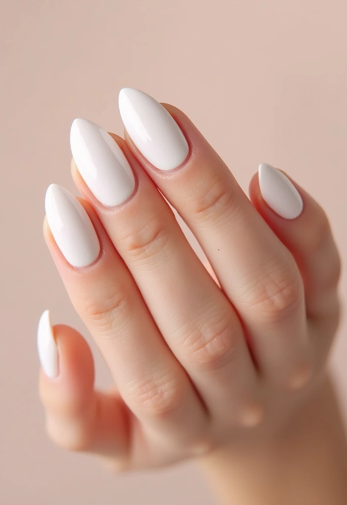 37 Milky White Nails That Give That 'Glass Skin' Effect - 1. Glossy Classic