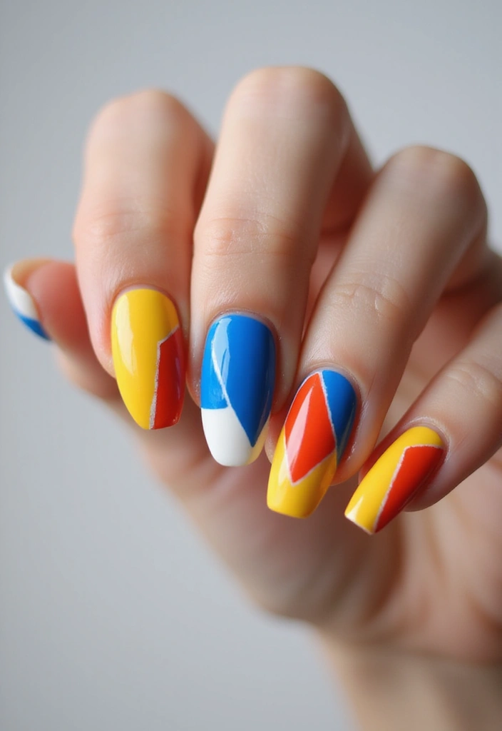 37 Milky White Nails That Give That 'Glass Skin' Effect - 15. Color Blocking