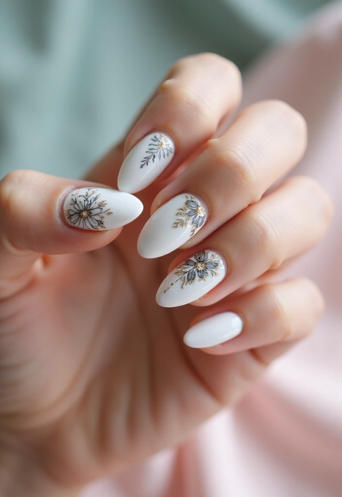 37 Milky White Nails That Give That 'Glass Skin' Effect - 16. Temporary Tattoos