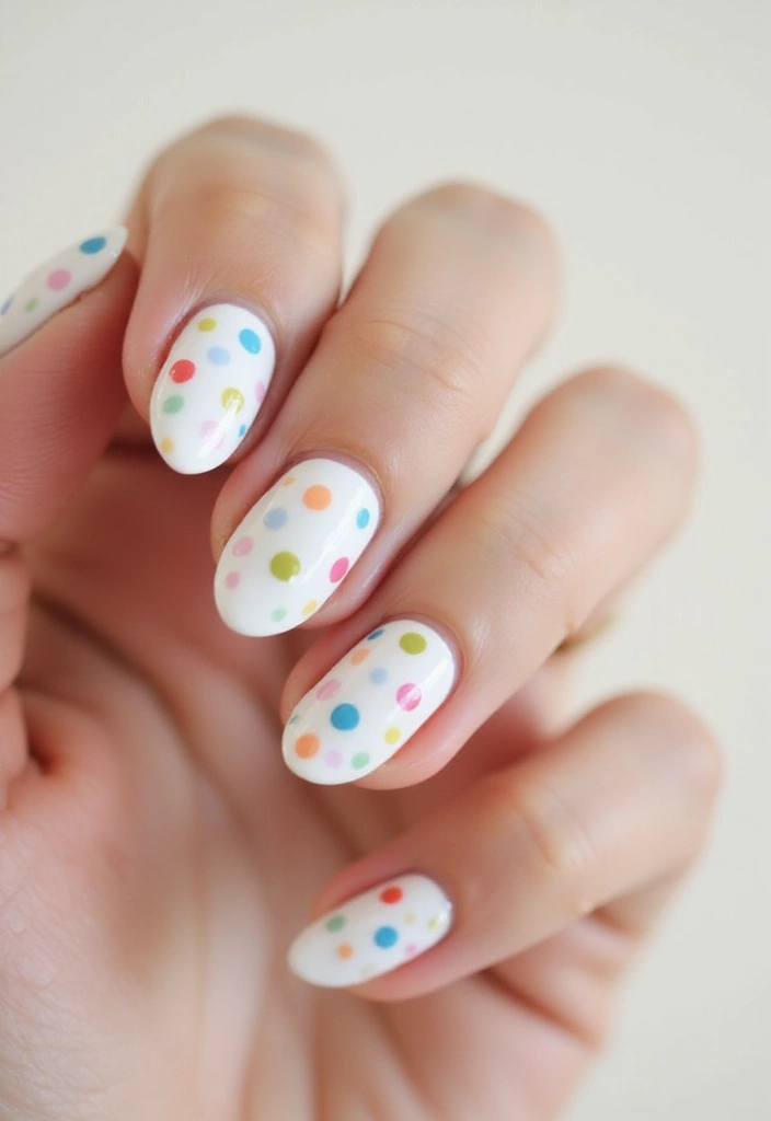 37 Milky White Nails That Give That 'Glass Skin' Effect - 29. Dots and Dashes