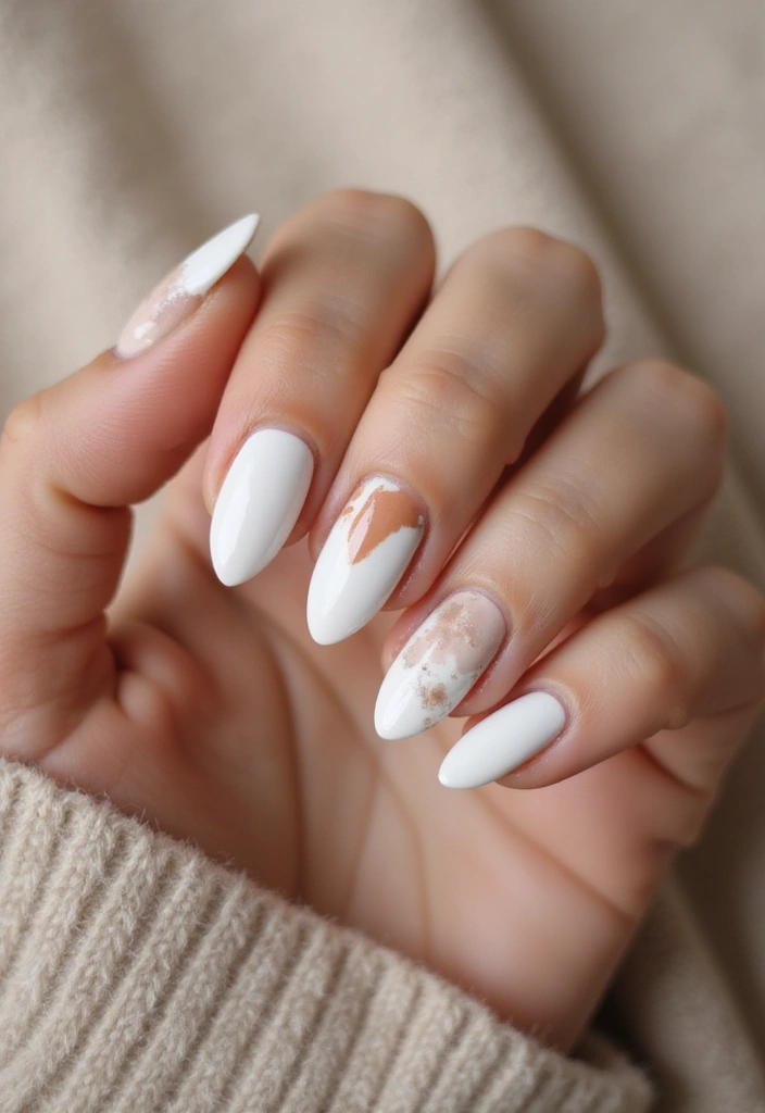 37 Milky White Nails That Give That 'Glass Skin' Effect - 32. Earthy Tones