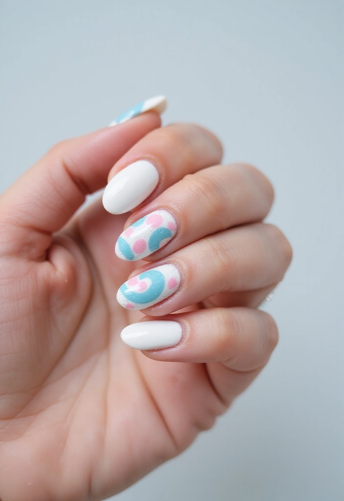 37 Milky White Nails That Give That 'Glass Skin' Effect - 35. Fun Waves