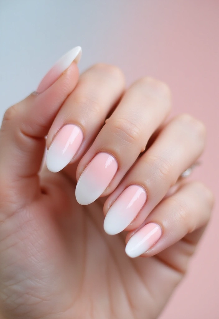 37 Milky White Nails That Give That 'Glass Skin' Effect - 7. Ombre Effect