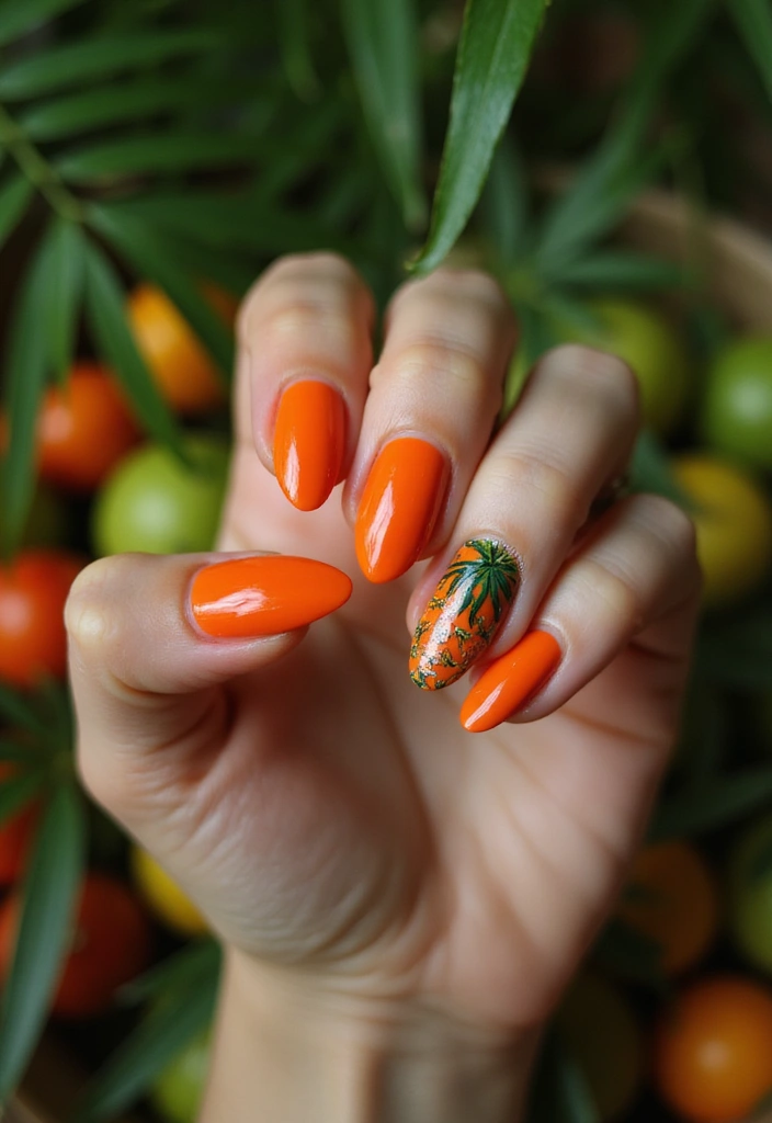 38 Matching Nail and Lip Combos for a Cohesive Look - 20. Bright Orange