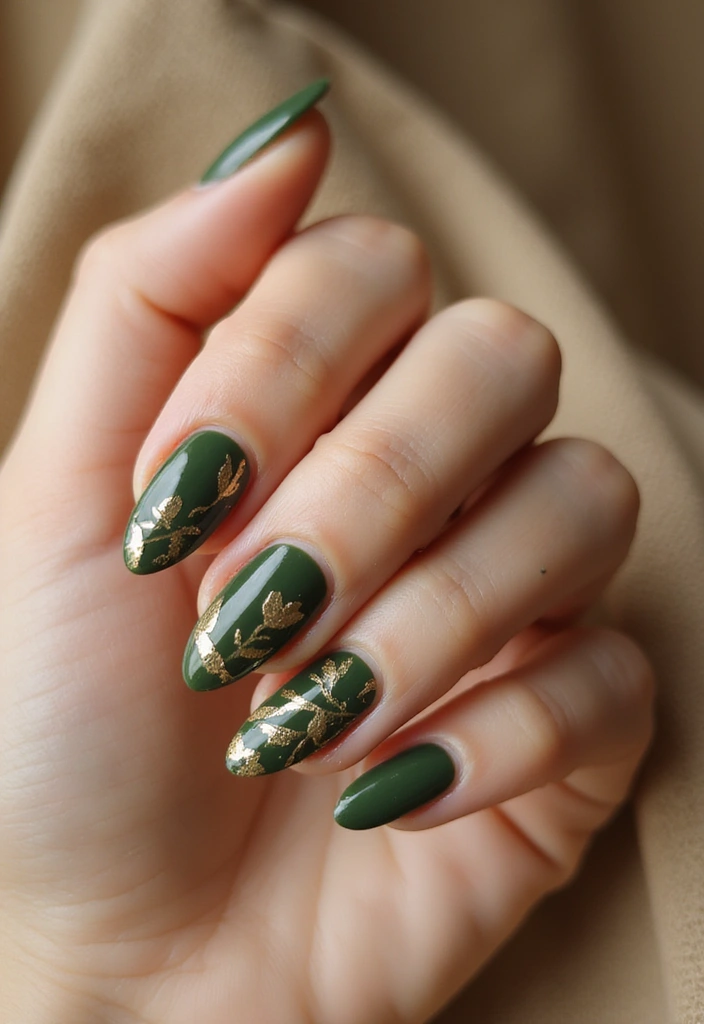 38 Matching Nail and Lip Combos for a Cohesive Look - 25. Olive Green