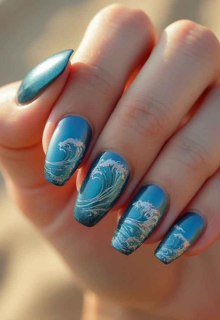 38 Matching Nail and Lip Combos for a Cohesive Look - 5. Ocean Blues