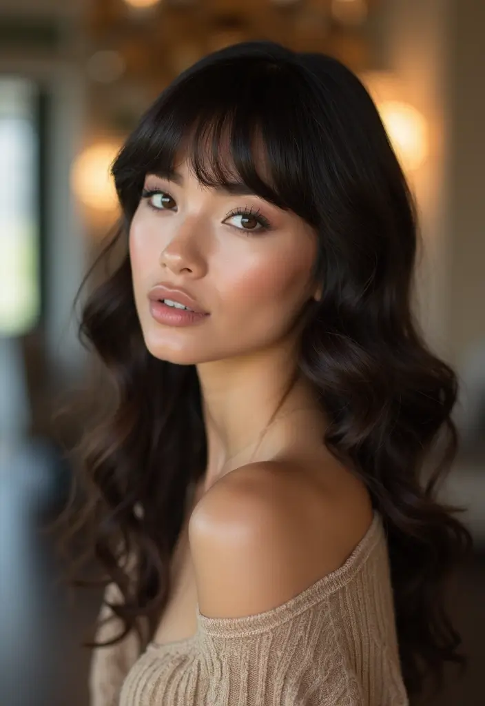 25 Bangs Hairstyle Ideas That Frame the Perfect Look - 22. Glossy Bangs