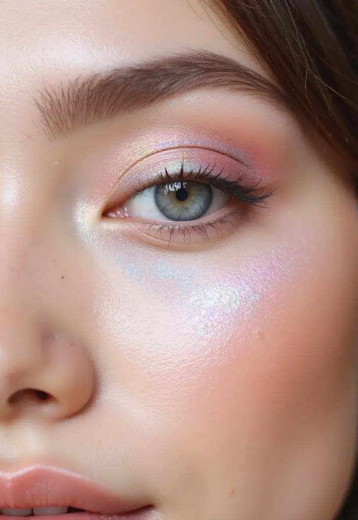 25 Dewy Makeup Looks That Shine Without Oil - 8. Soft Eye Makeup for a Bright Look