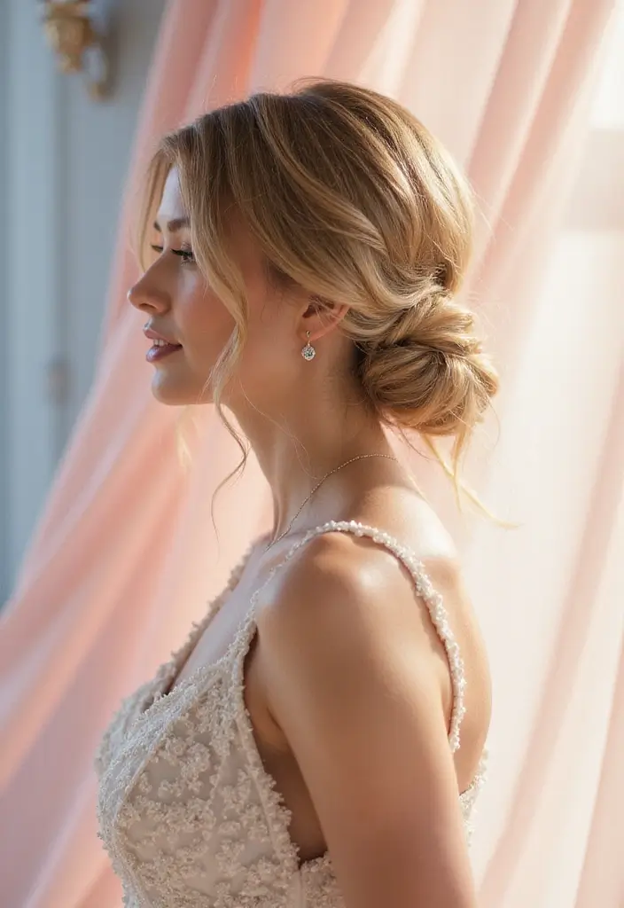 25 Elegant Updo Hairstyles for Special Events - 17. Romantic Low Roll