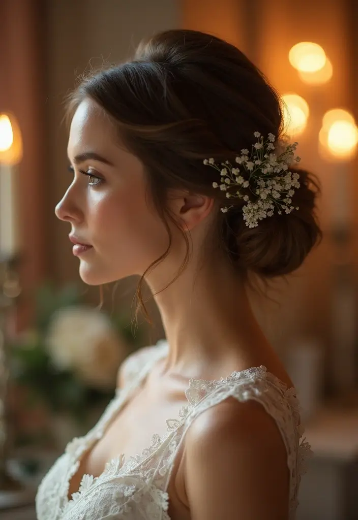 25 Elegant Updo Hairstyles for Special Events - 9. Low Side Bun