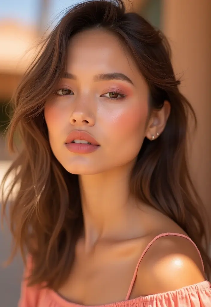 25 Summer Makeup Looks That Beat the Heat - 15. Peachy Perfection