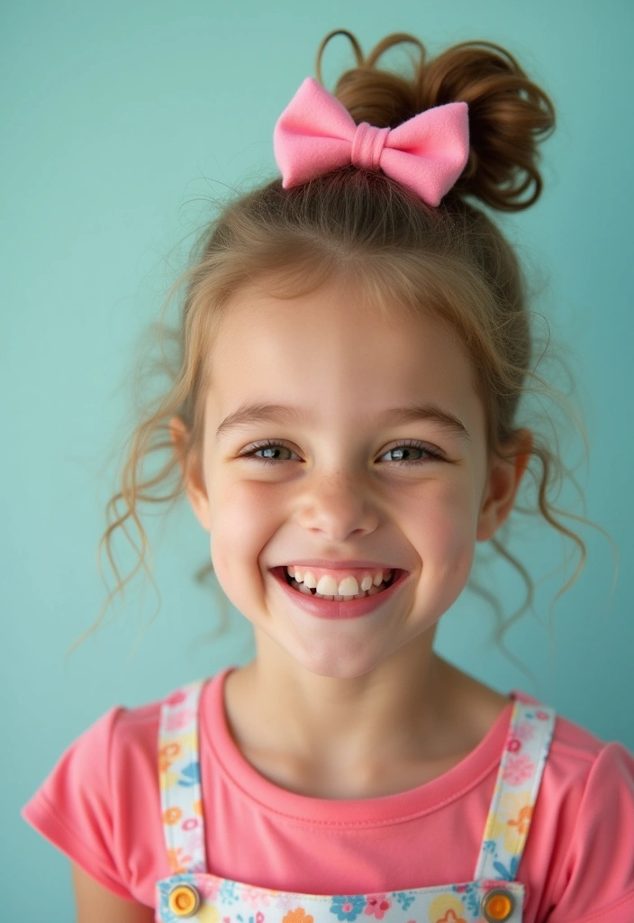 25 Teen Hairstyle Ideas That Are Fun and Fresh - 17. Cute Bow Top Knot