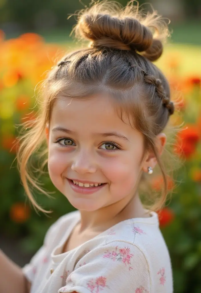 25 Teen Hairstyle Ideas That Are Fun and Fresh - 2. Messy Bun with Braided Accents