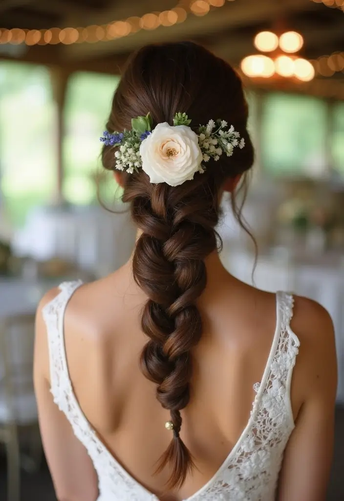 25 Wedding Hairstyle Ideas for Every Bride - 24. Romantic Fishtail Braid
