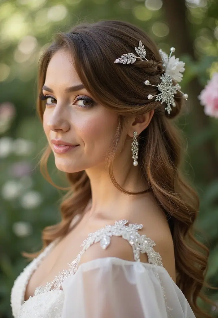 25 Wedding Hairstyle Ideas for Every Bride - 8. Glittering Side Braid