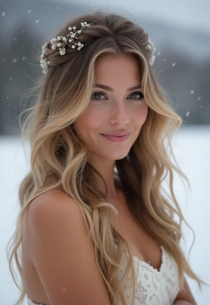 25 Winter Hairstyles That Protect Your Hair from Dryness - 7. Half-Up, Half-Down
