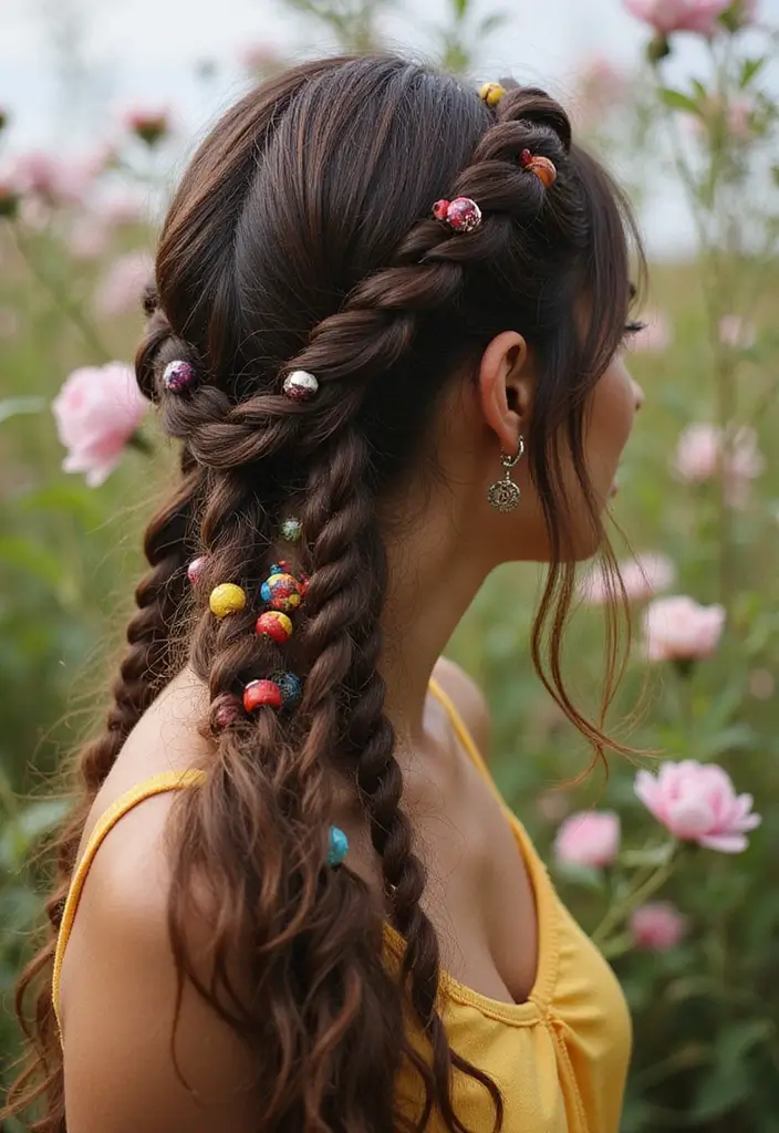 26 Boho Hairstyle Ideas for a Relaxed Vibe - 21. Bohemian Twist with Beads