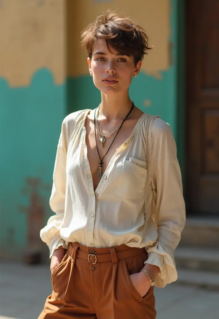 26 Boho Hairstyle Ideas for a Relaxed Vibe - 22. Textured Pixie Cut