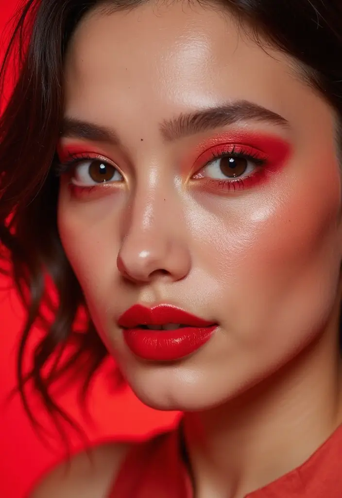 26 Eye Makeup Ideas That Brighten Your Look - 16. Bright Red Underliner