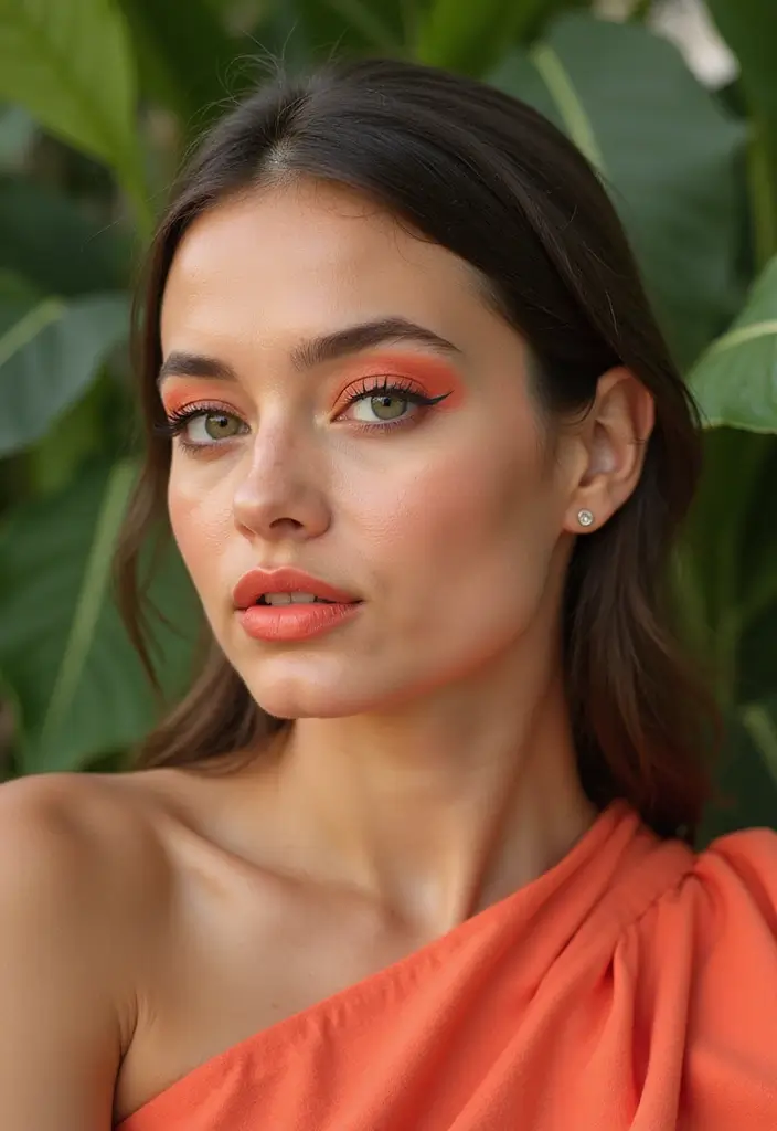 26 Eye Makeup Ideas That Brighten Your Look - 21. Coral Pop