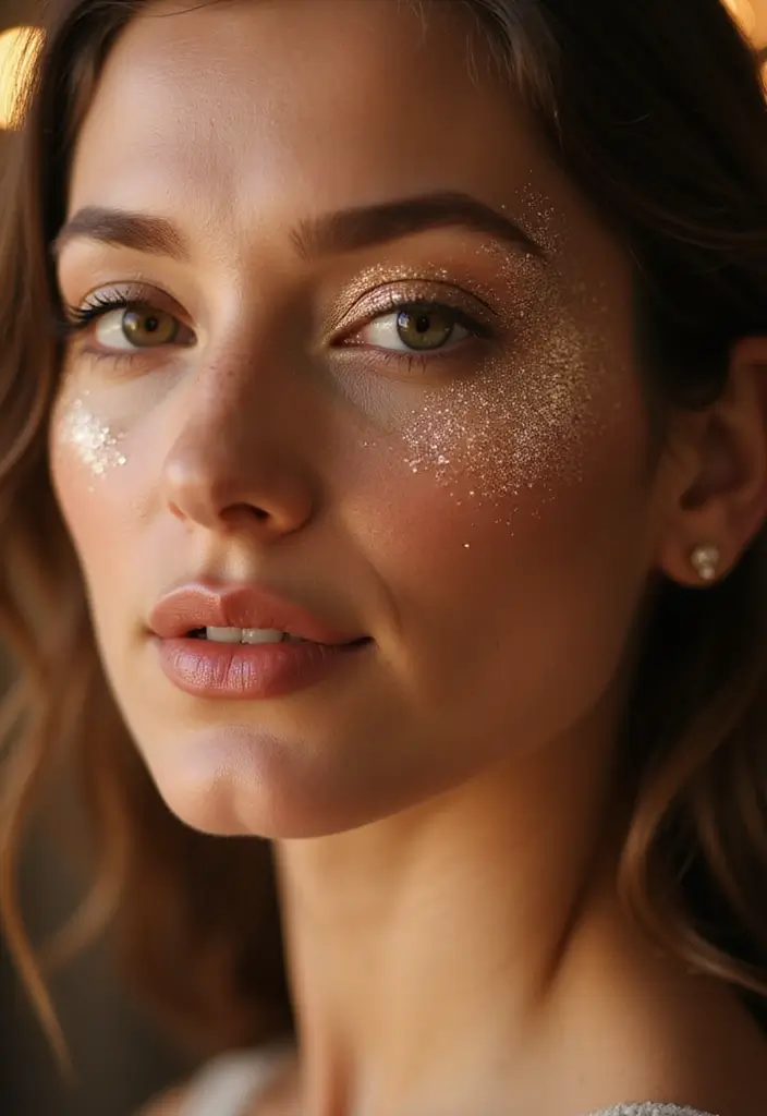 26 Eye Makeup Ideas That Brighten Your Look - 9. Sparkly Champagne Highlight