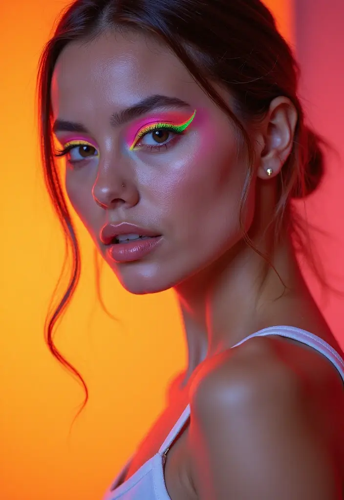 26 Eyeliner Styles That Suit Every Eye Shape - 21. Neon Eyeliner for Bold Statements