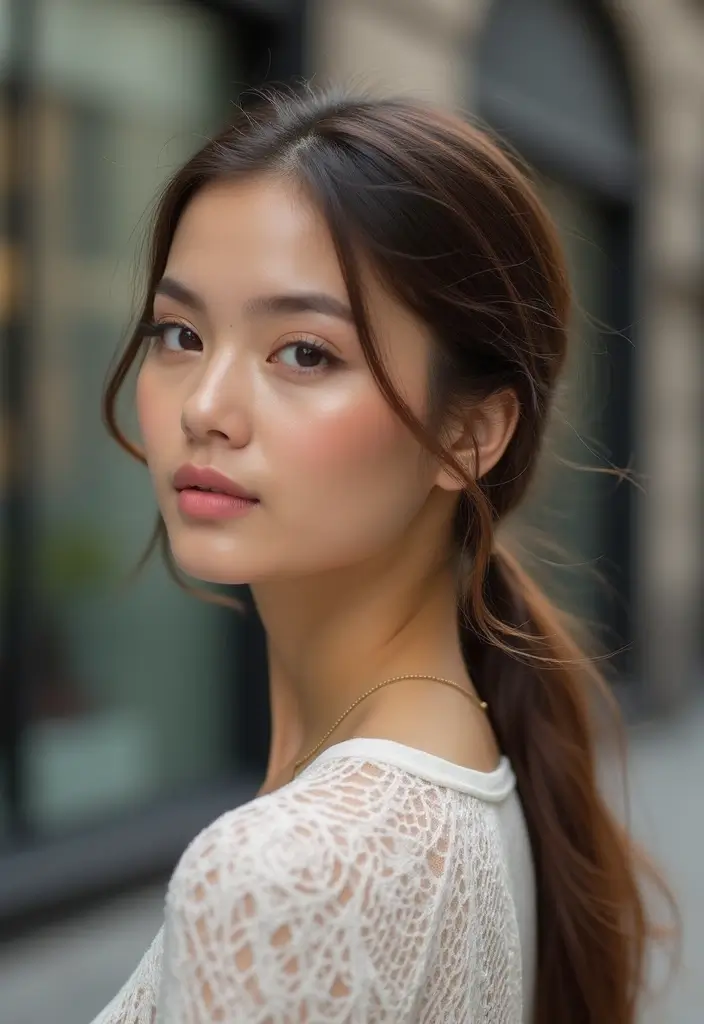 26 Hairstyles for Straight Hair That Stay All Day - 10. Sleek Low Ponytail