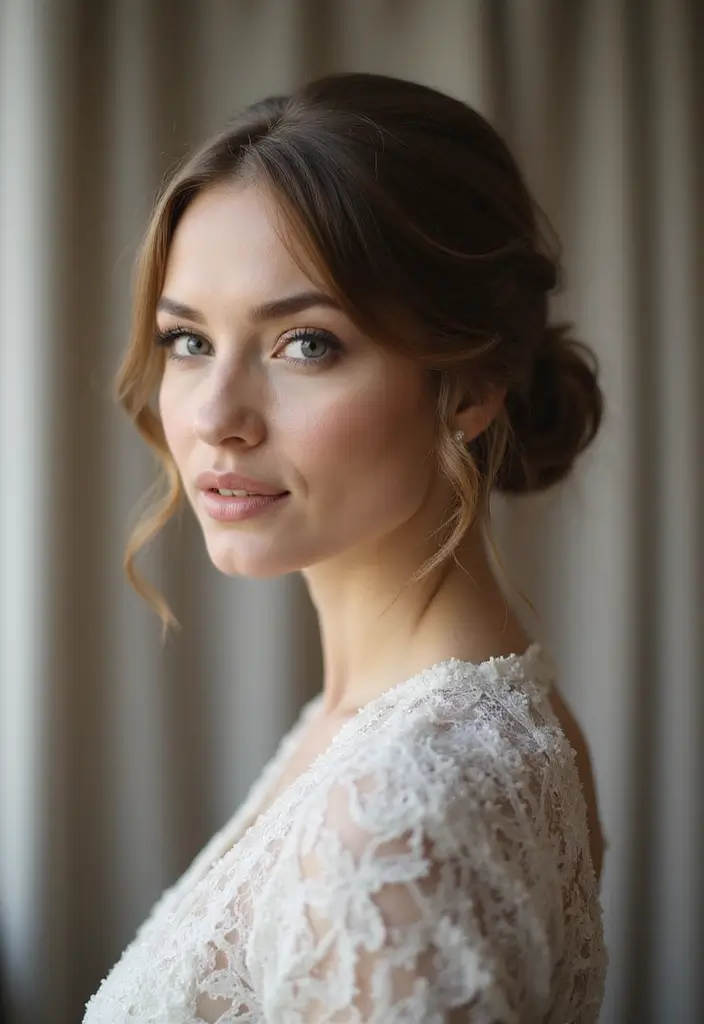 26 Hairstyles for Straight Hair That Stay All Day - 17. Elegant Updo