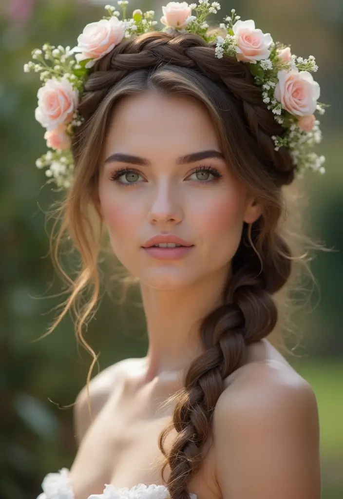 26 Hairstyles for Straight Hair That Stay All Day - 3. Braided Crown