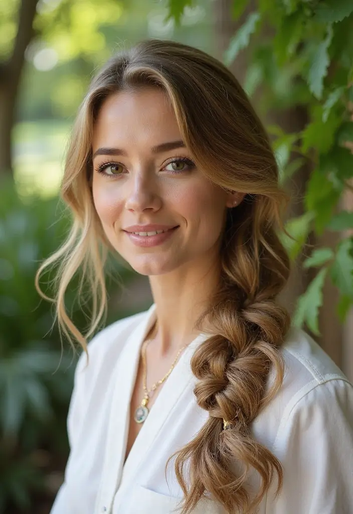 26 Hairstyles for Straight Hair That Stay All Day - 8. Side Braid