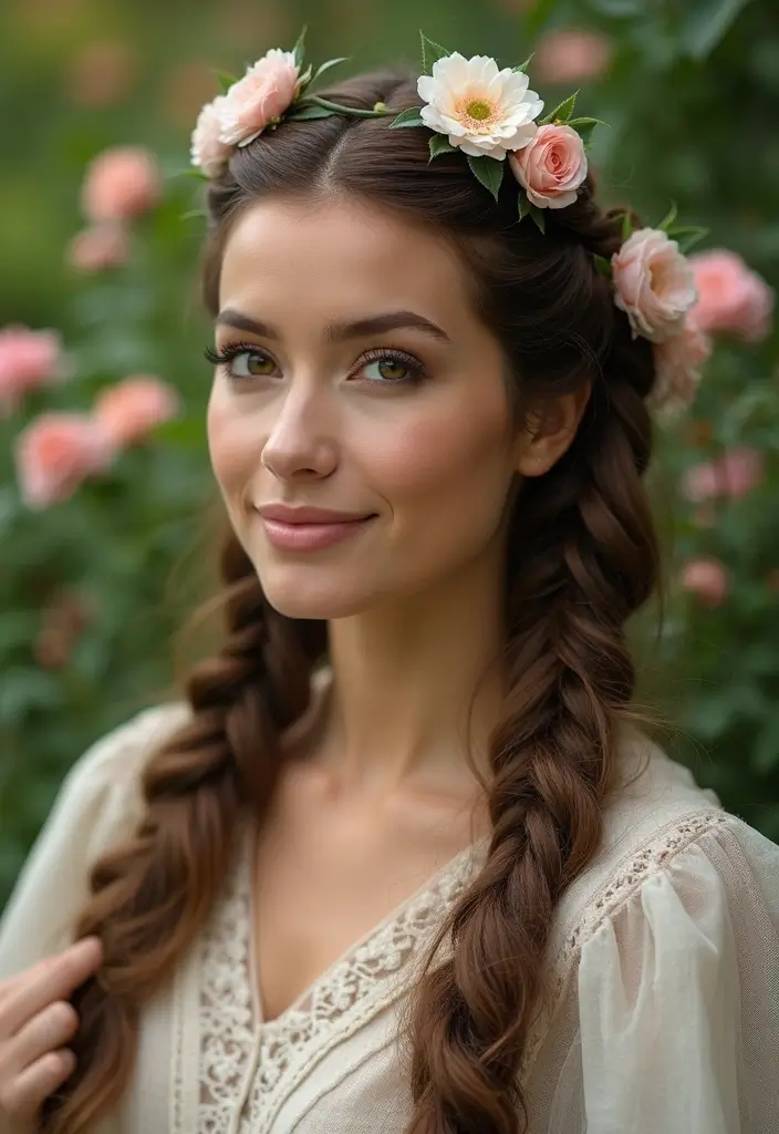 26 Hairstyles for Thin Hair That Add Instant Volume - 7. Braided Crown
