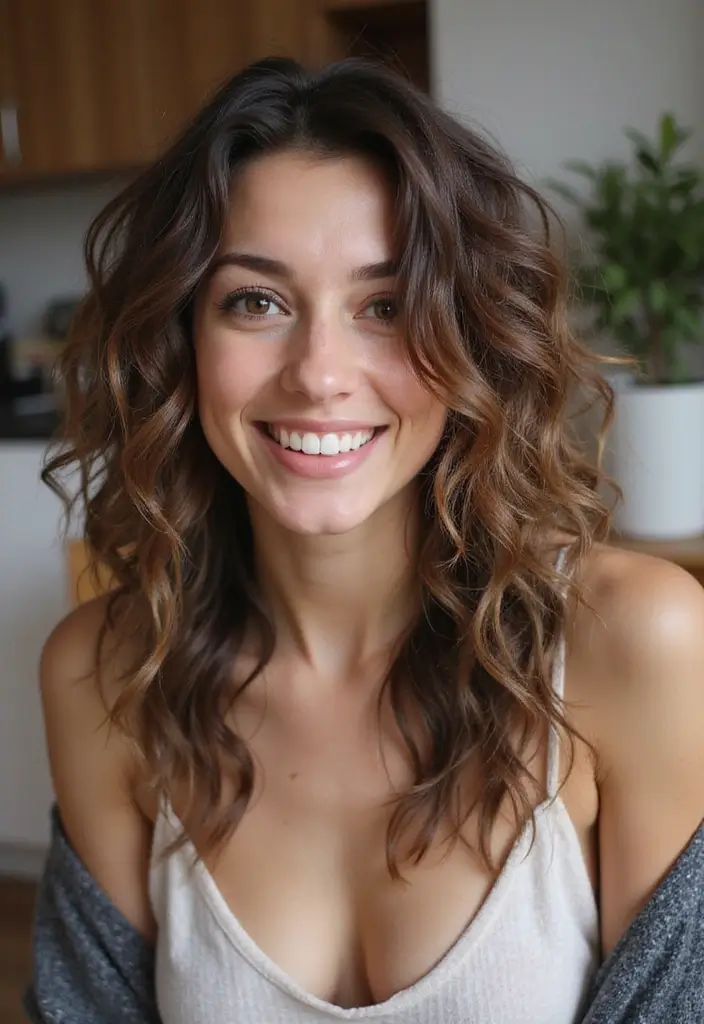 26 Layered Haircut Ideas for Volume and Movement - 14. Curly Layers with Textured Ends