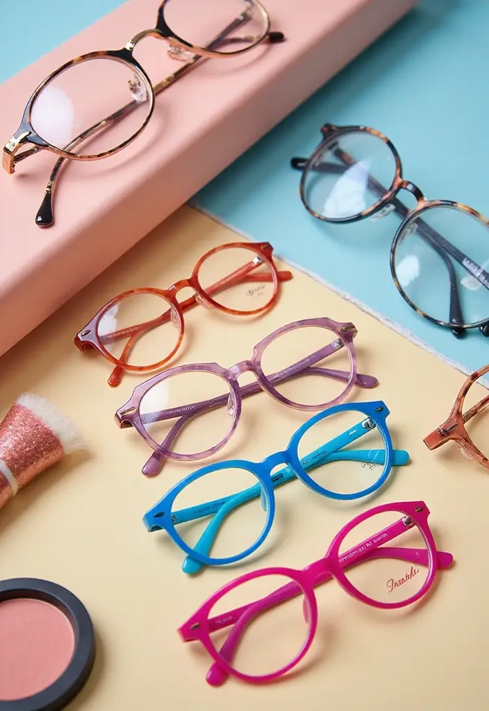 26 Makeup Tips for Glasses Wearers - 22. Explore Colored Frames