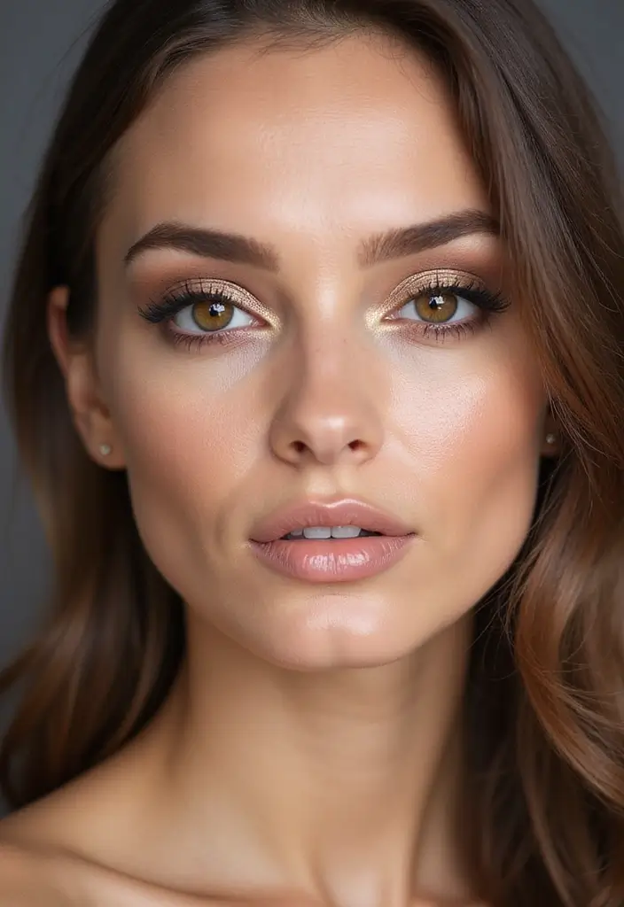 26 Smokey Eye Variations for Different Eye Colors - 18. Champagne Smokey Eye for Brown Eyes