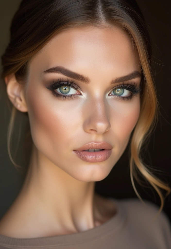 26 Smokey Eye Variations for Different Eye Colors - 2. Soft Taupe Smokey Eye for Green Eyes