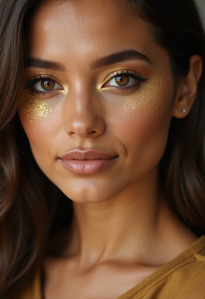 26 Smokey Eye Variations for Different Eye Colors - 25. Classic Gold Smokey Eye for All Eye Colors