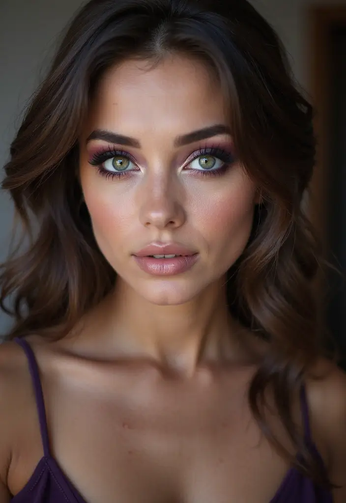 26 Smokey Eye Variations for Different Eye Colors - 8. Smokey Plum Eye for Green Eyes