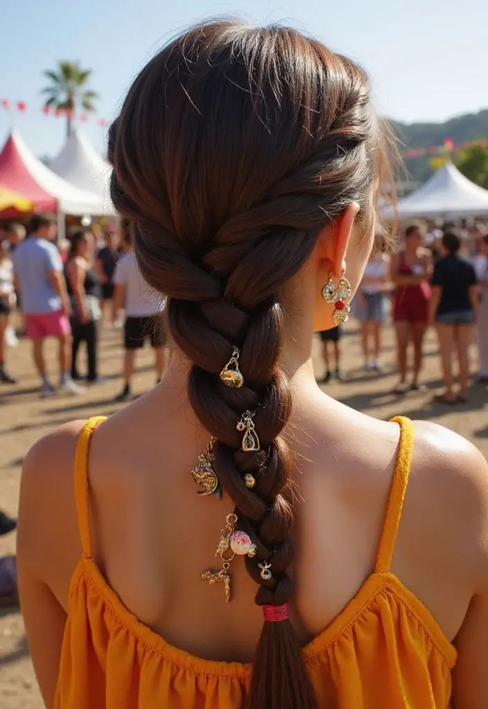 26 Trending Braided Hairstyles for Every Occasion - 24. Statement Braid with Charms