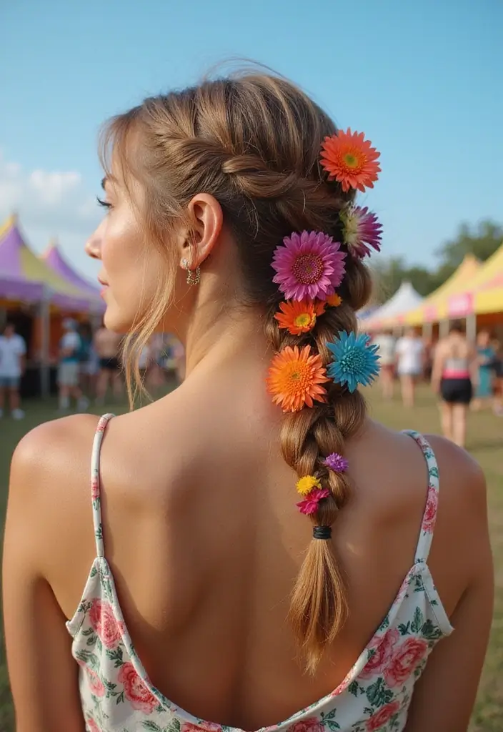 26 Trending Braided Hairstyles for Every Occasion - 4. Side Braid with Flowers