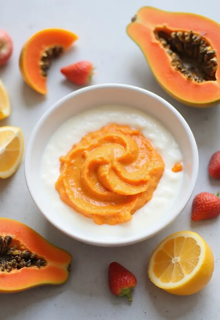 27 DIY Face Mask Recipes That Actually Work - 17. Yogurt and Papaya Exfoliating Mask