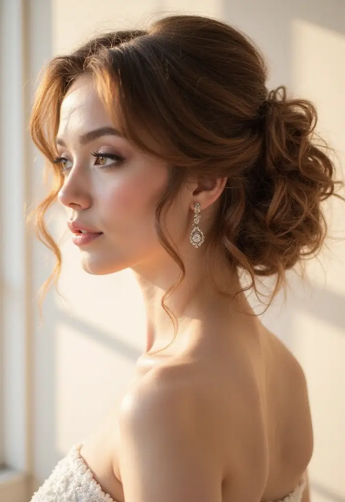 27 DIY Hairstyle Ideas for Quick Home Makeovers - 24. Soft Curly Updo