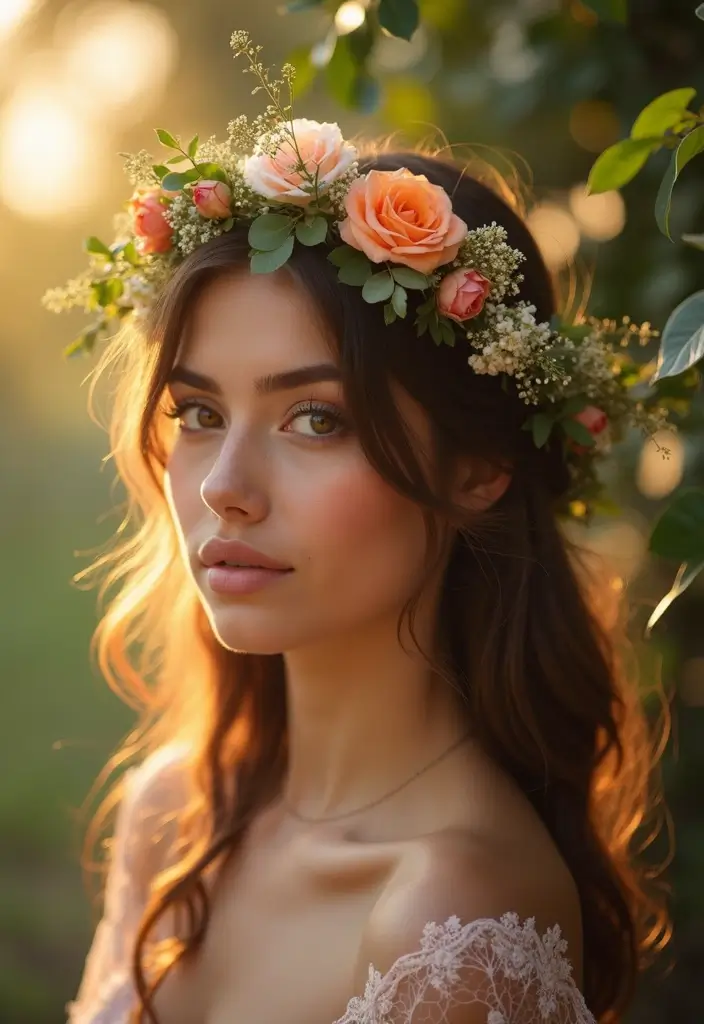 27 DIY Hairstyle Ideas for Quick Home Makeovers - 25. Floral Hair Crown