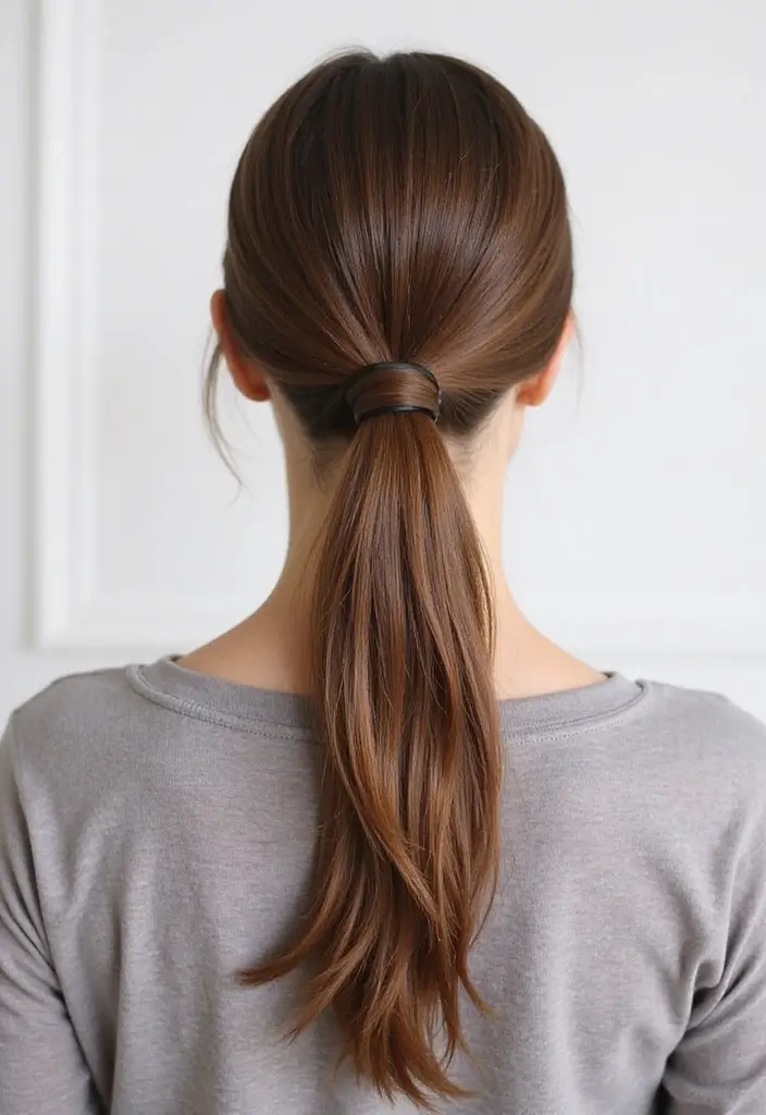 27 DIY Hairstyle Ideas for Quick Home Makeovers - 3. Sleek Low Ponytail