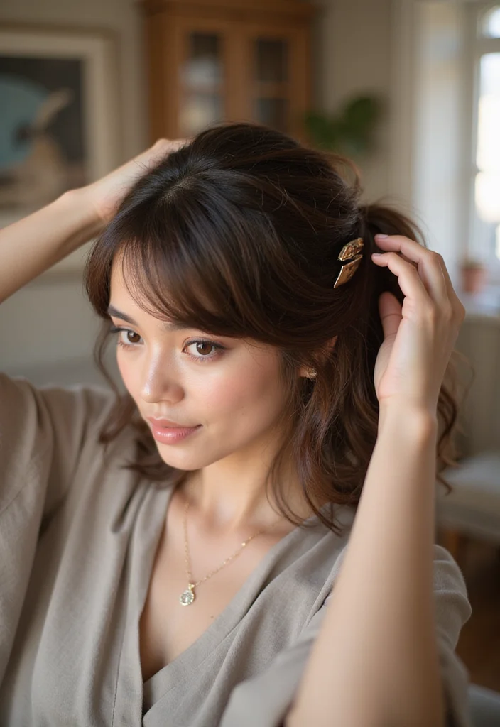 27 Easy Hairstyle Ideas for Busy Mornings - 12. Quick Clip-Up