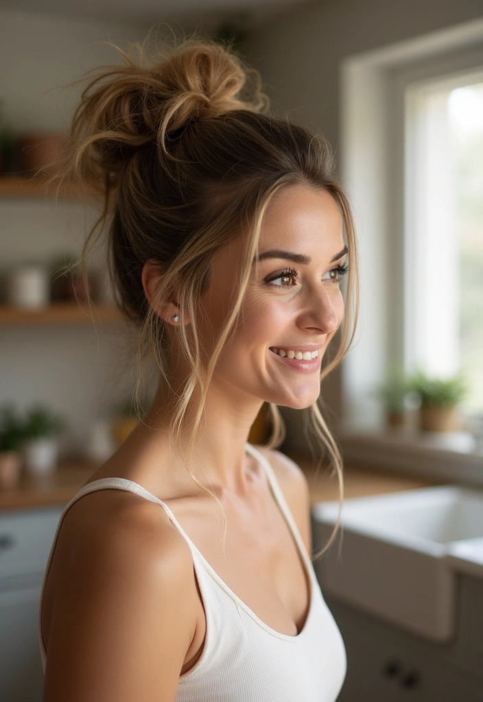 27 Easy Hairstyle Ideas for Busy Mornings - 26. Messy Side Bun