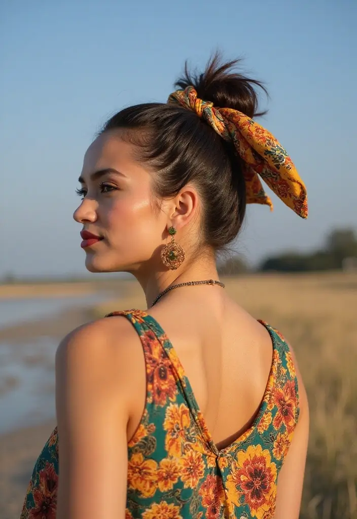 27 Everyday Hairstyles That Take Under 5 Minutes - 16. Easy Hair Scarf