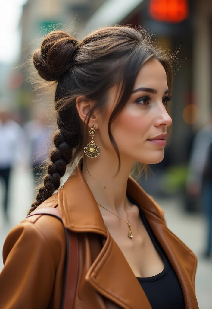 27 Everyday Hairstyles That Take Under 5 Minutes - 19. Easy Updo with Braids