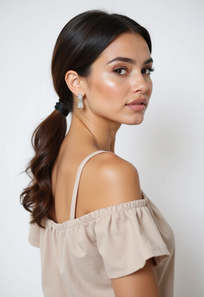 27 Everyday Hairstyles That Take Under 5 Minutes - 2. Sleek Low Ponytail