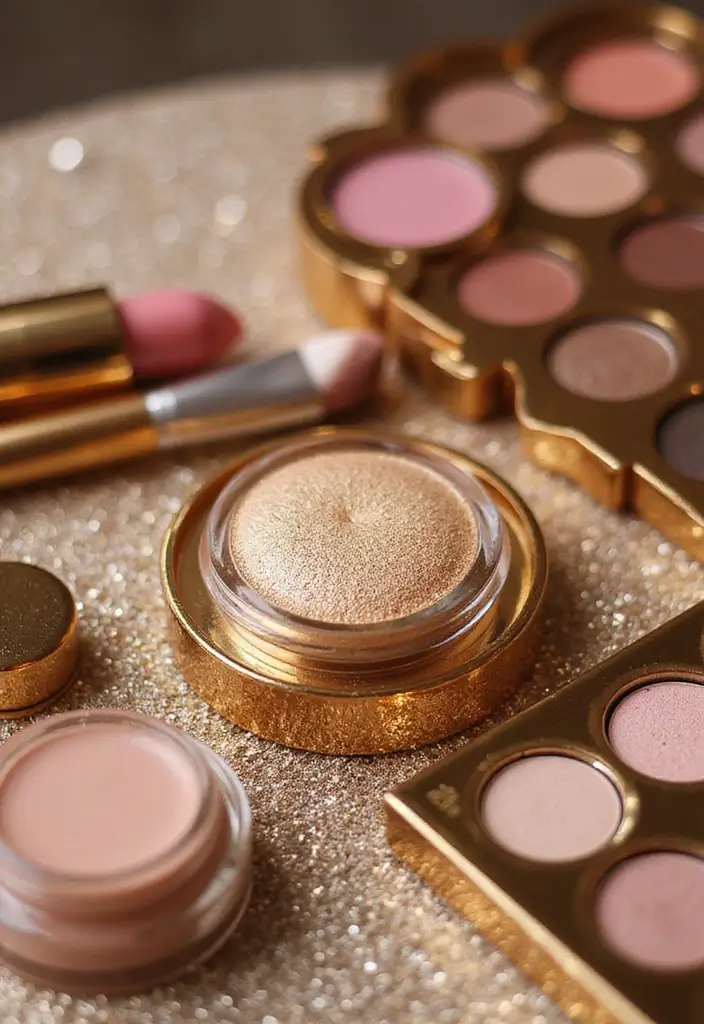 27 Glam Makeup Ideas for Parties and Photoshoots - 1. Glittering Gold Glam